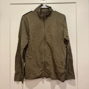 Alternative Apparel Vintage Soft Full Zip Jacket Olive Green Cotton Mens M